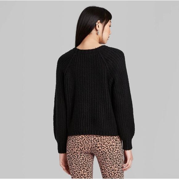 NEW Wild Fable Ebony Black Knit Pullover Sweater XS - Picture 3 of 10